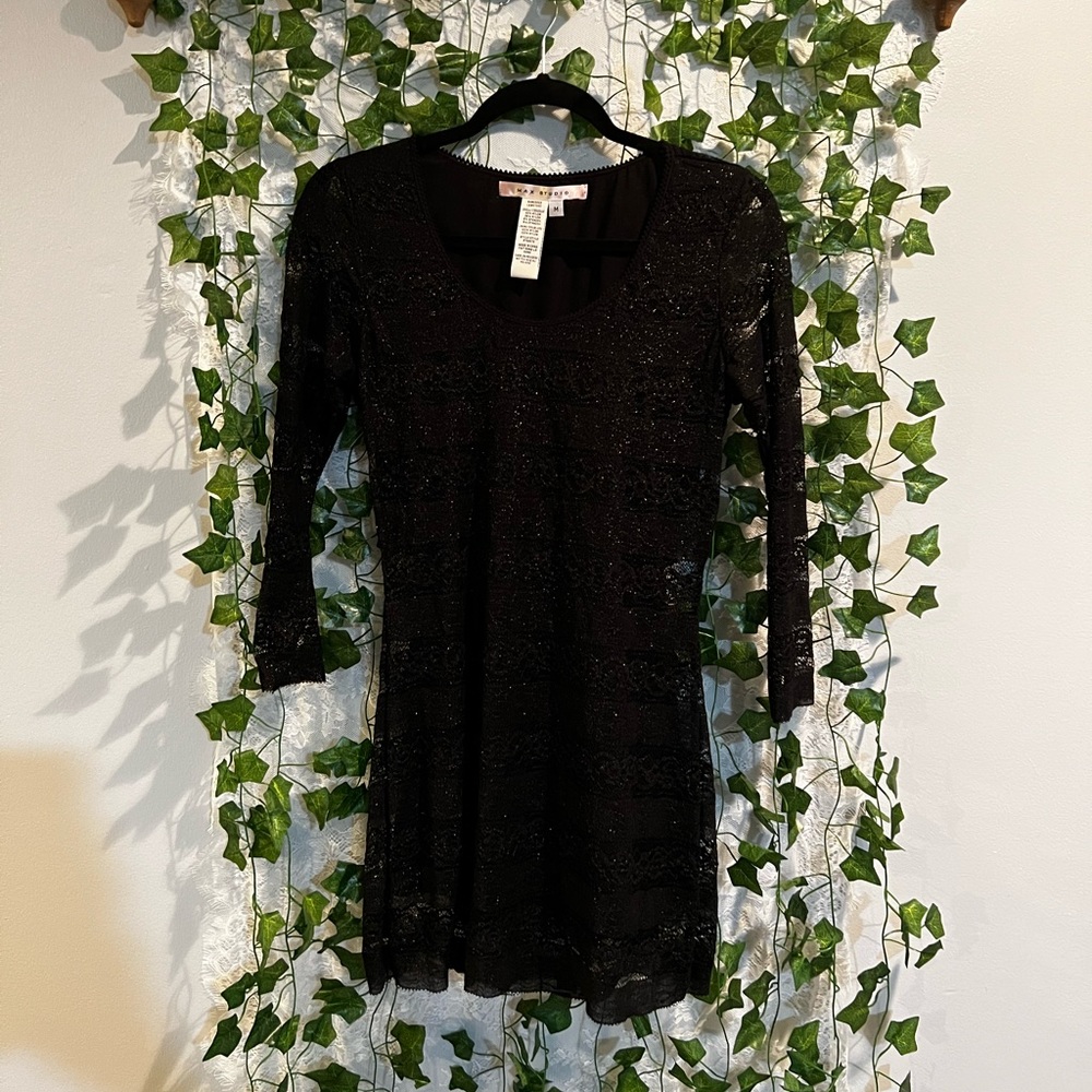 Max Studio Black Mini Party Dress. Size M
